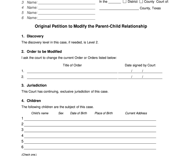 Free Printable Child Custody Forms