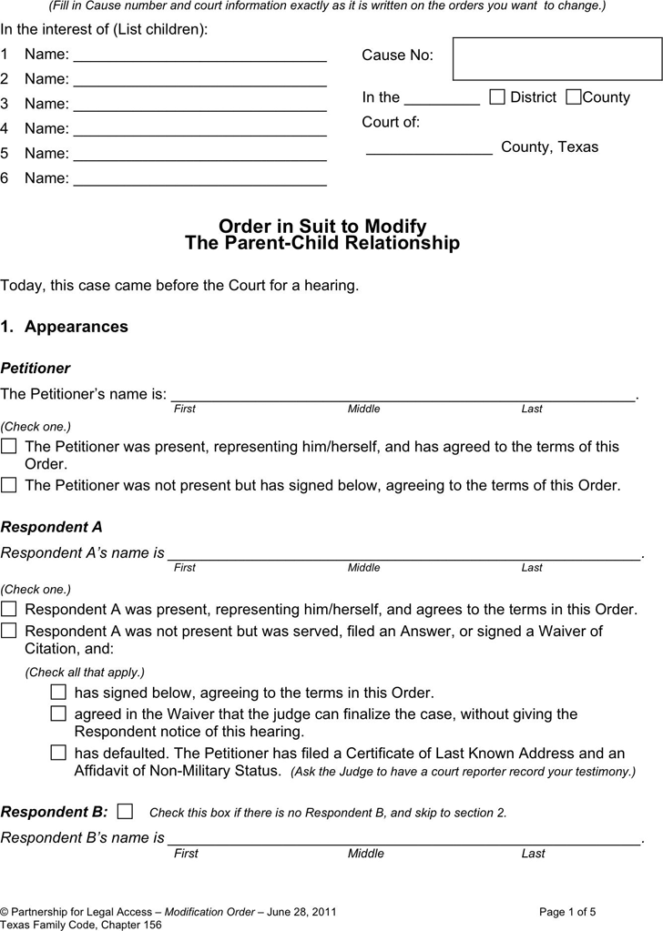 Free Printable Child Custody Forms Free Printable A T Vrogue co
