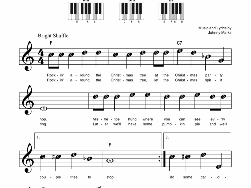 Free Printable Christmas Piano Sheet Music When There s A Piano Or A