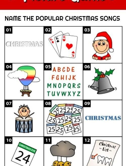 Free Printable Christmas Song Picture Game Printable Word Searches