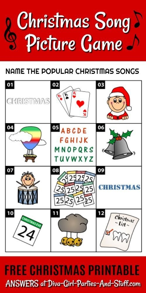 Free Printable Christmas Song Picture Game Printable Word Searches