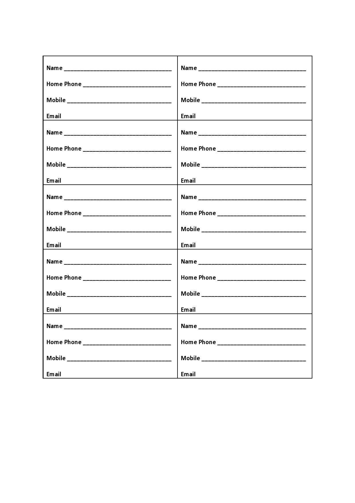 Free Printable Church Directory Template Free Printable Bank2home