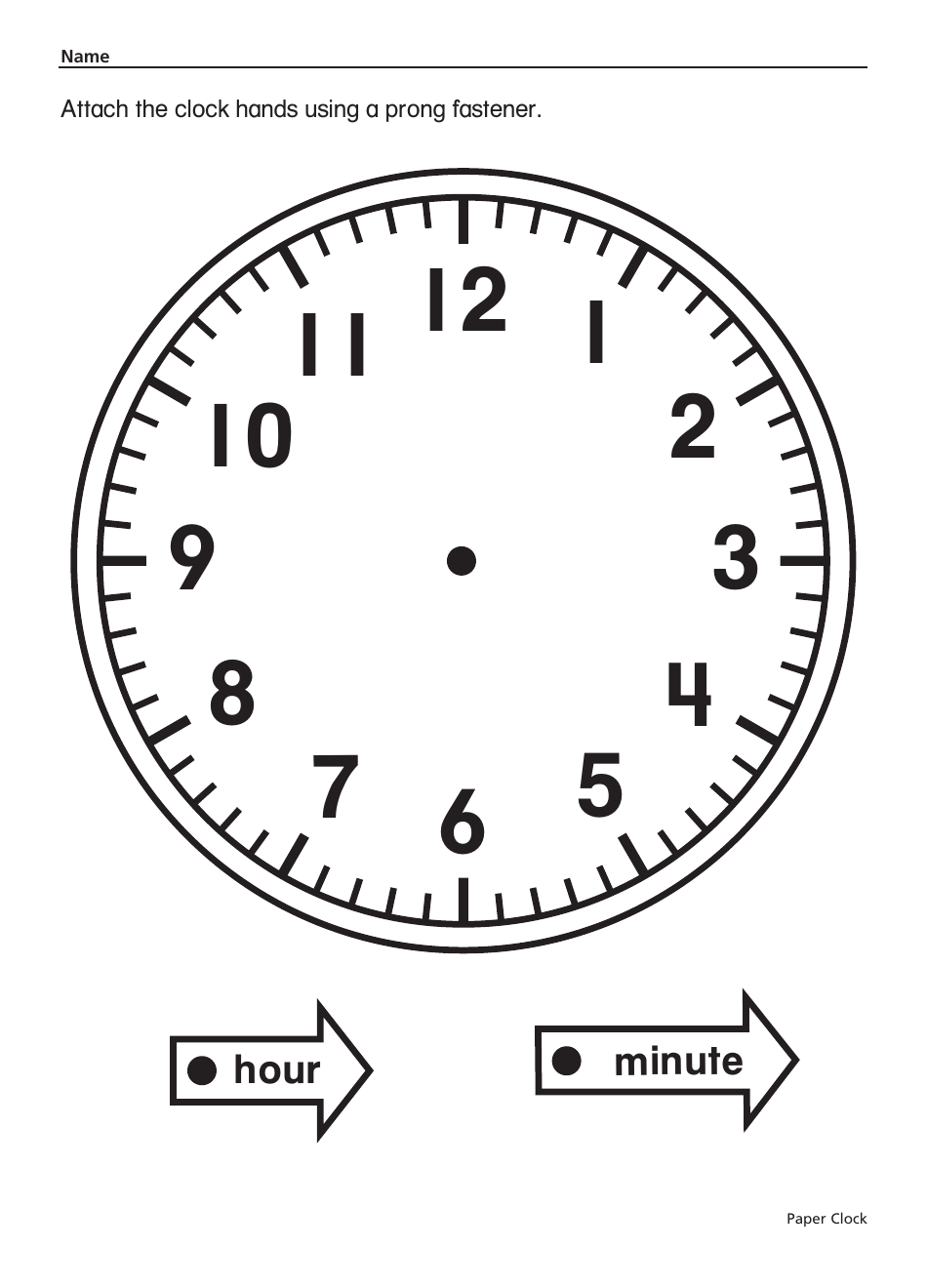 Free Printable Clock Face With Hands