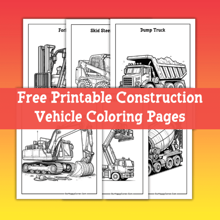 Printable Construction Vehicle Coloring Pages