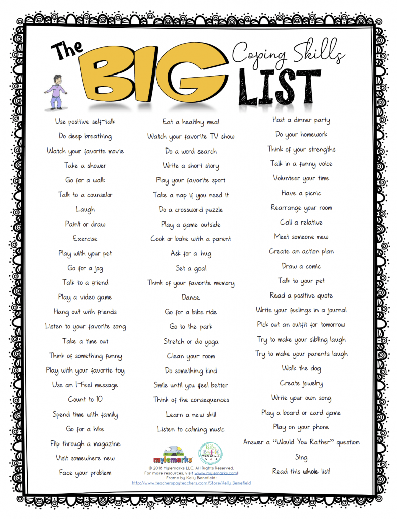 Free Printable Coping Skills Worksheets For Adults