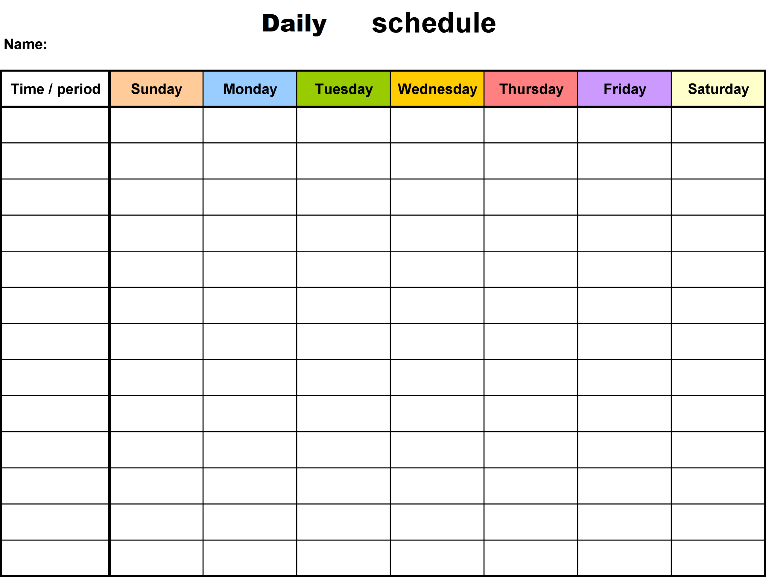 Free Printable Daily Schedule Templates Flexagent