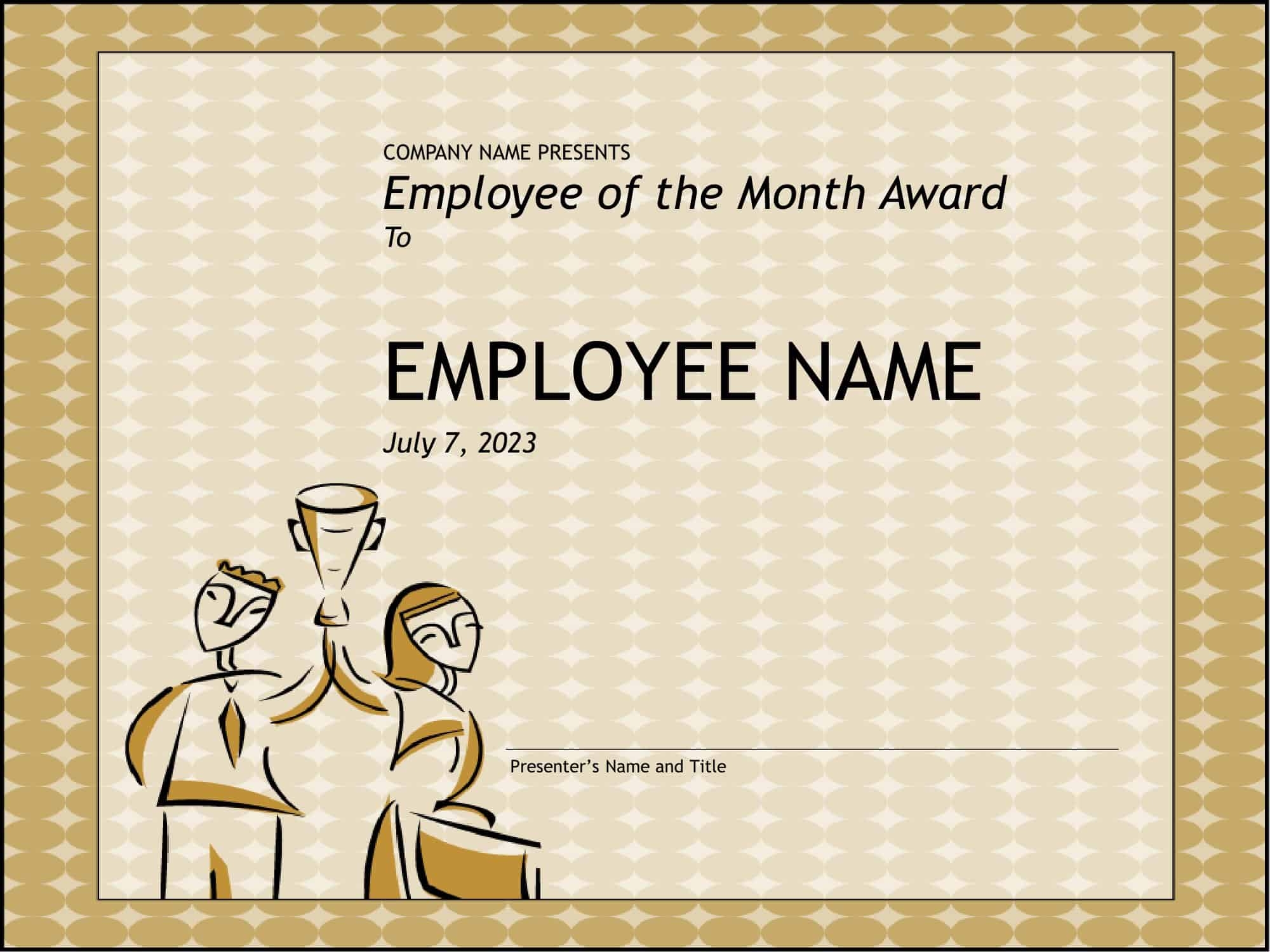 Free Printable Employee Of The Month Certificate Templates PDF Word 