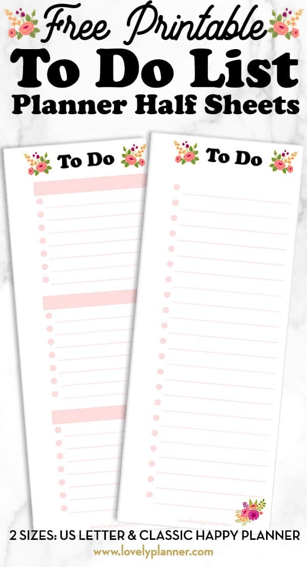 Free Printable Floral To Do List Half Sheet Lovely Planner
