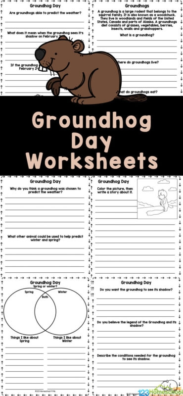 FREE Printable Groundhog Day Worksheets For 1st 4th Grade