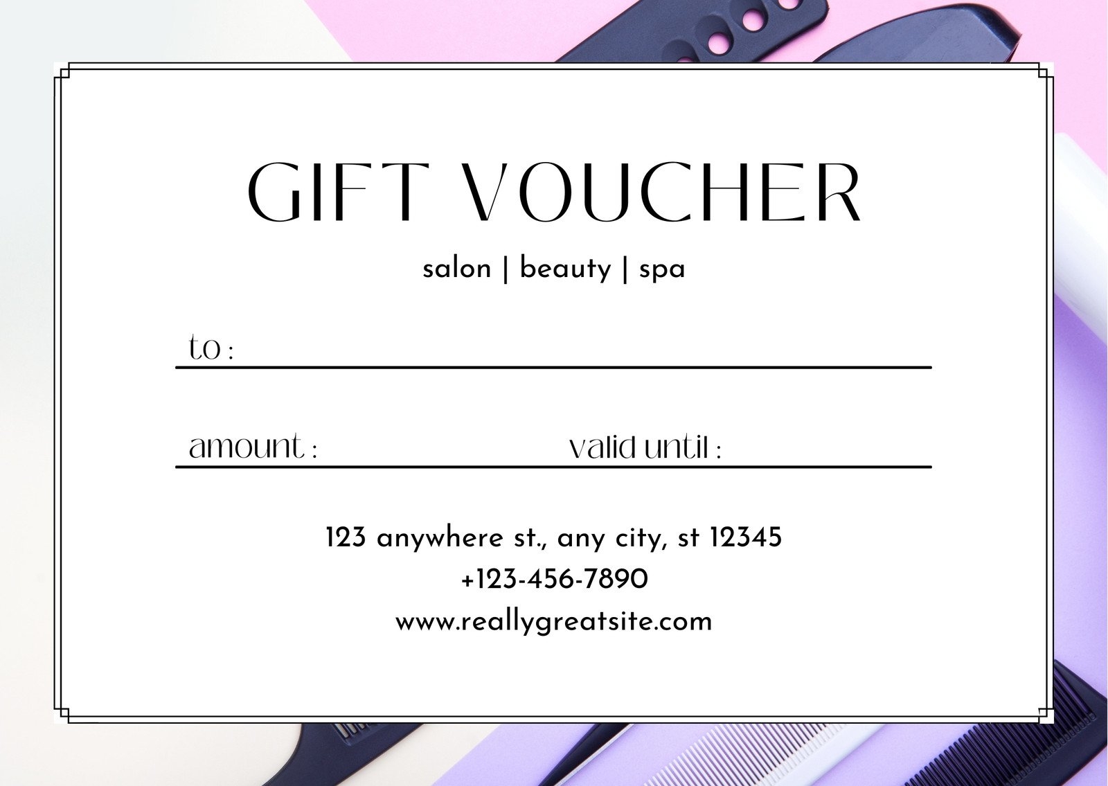 Free Printable Hair Salon Gift Certificate Template Printable 