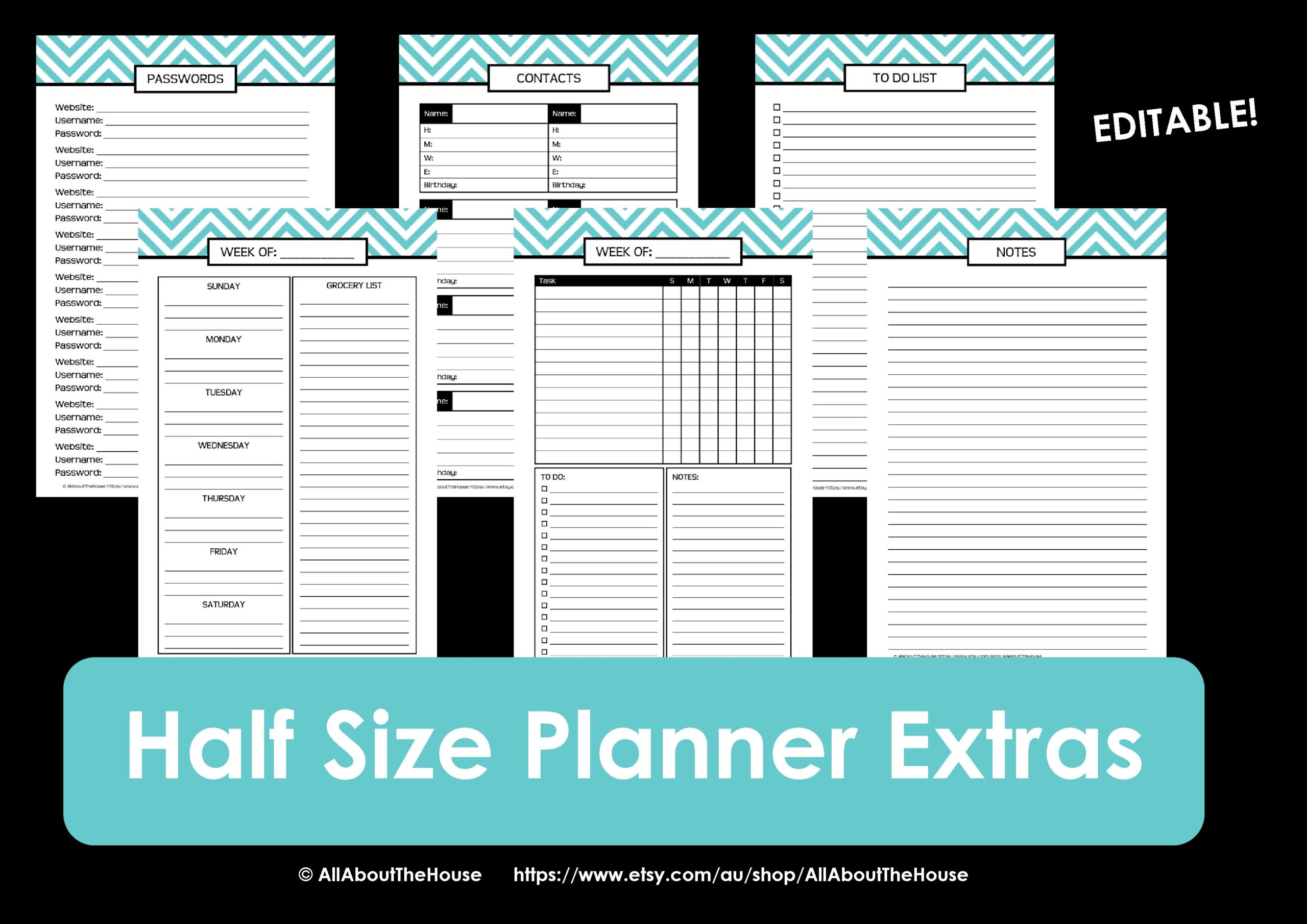 Free Printable Half Sheet Planner Pages