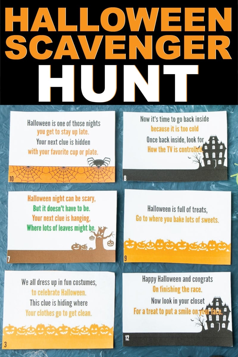 Halloween Treasure Hunt Printable Clues