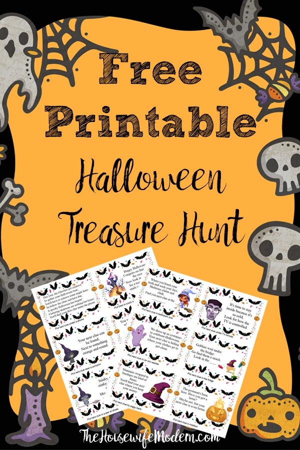 Free Printable Halloween Treasure Hunt 24 Clues Plus Blanks