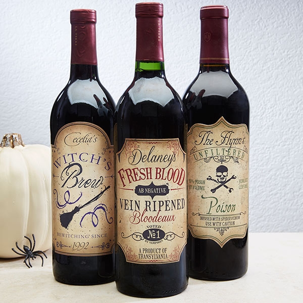 Free Printable Halloween Wine Bottle Labels