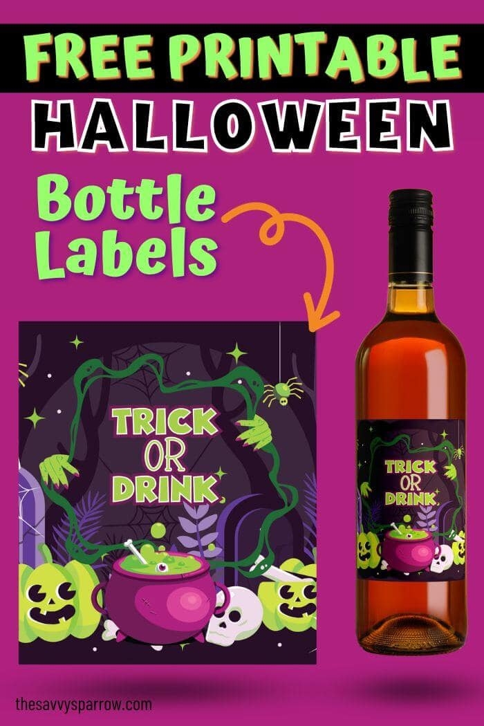 Free Printable Halloween Wine Bottle Labels For Spooky Gifts 