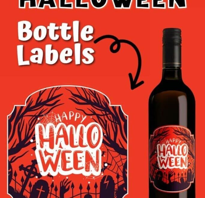 Free Printable Halloween Wine Bottle Labels For Spooky Gifts