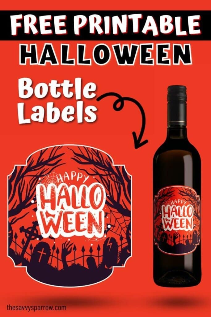 Free Printable Halloween Wine Bottle Labels For Spooky Gifts 