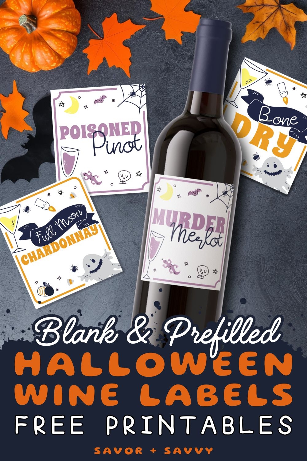 Free Printable Halloween Wine Bottle Labels Savor Savvy
