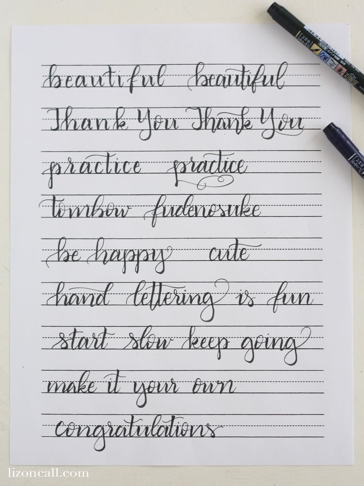 Free Printable Hand Lettering Practice Sheets Liz On Call