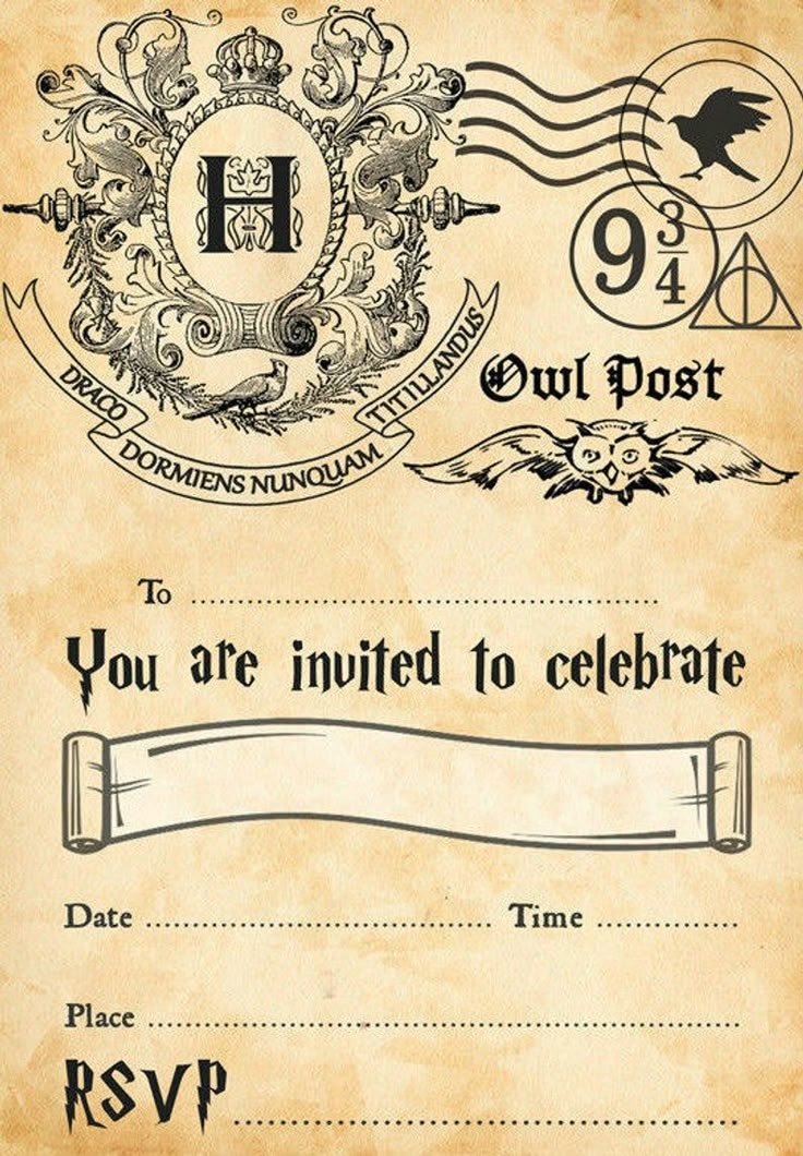 Free Printable Harry Potter Birthday Party Invitations Printable Word 