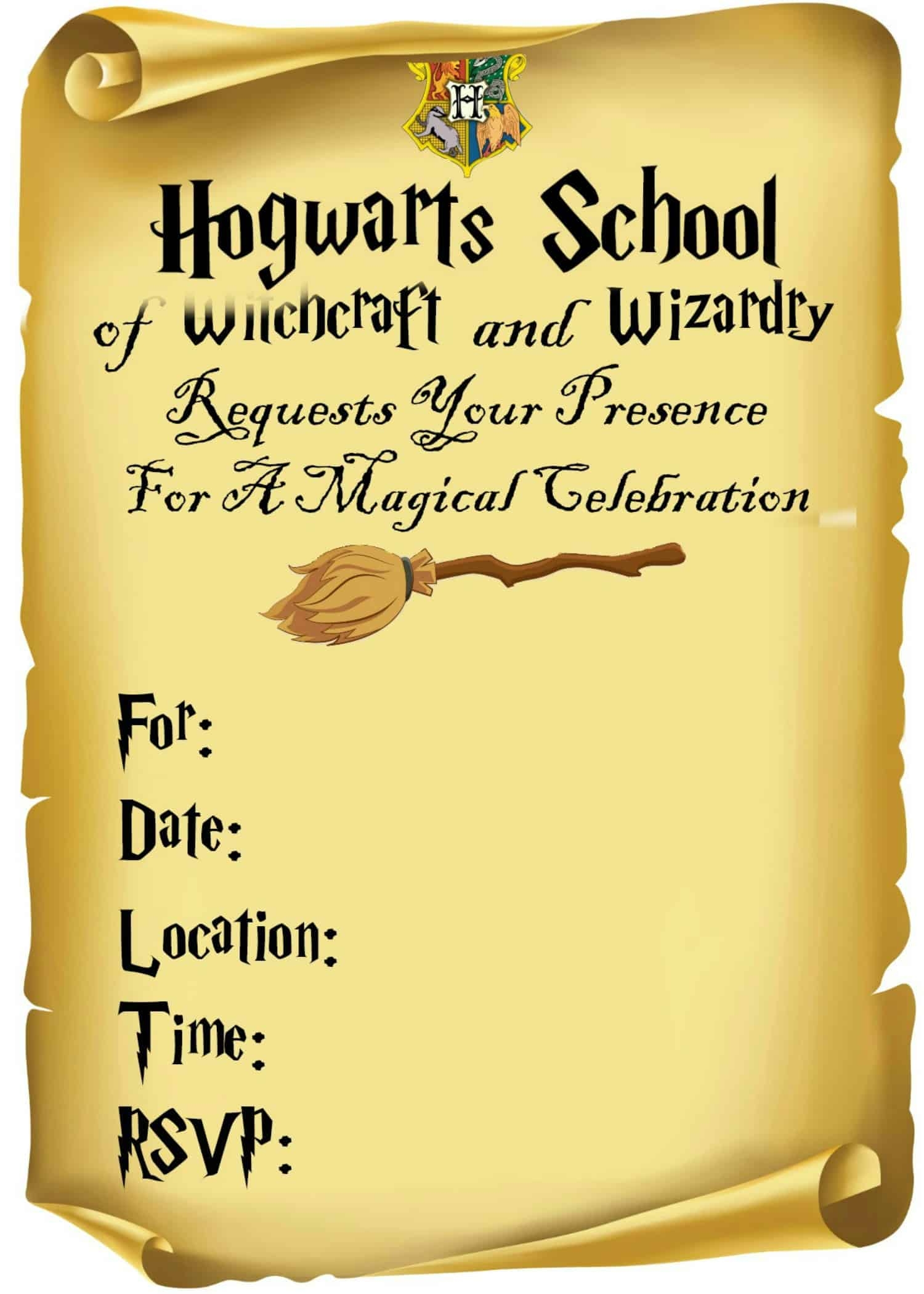 Free Printable Harry Potter Birthday Party Invitations Printable Word 