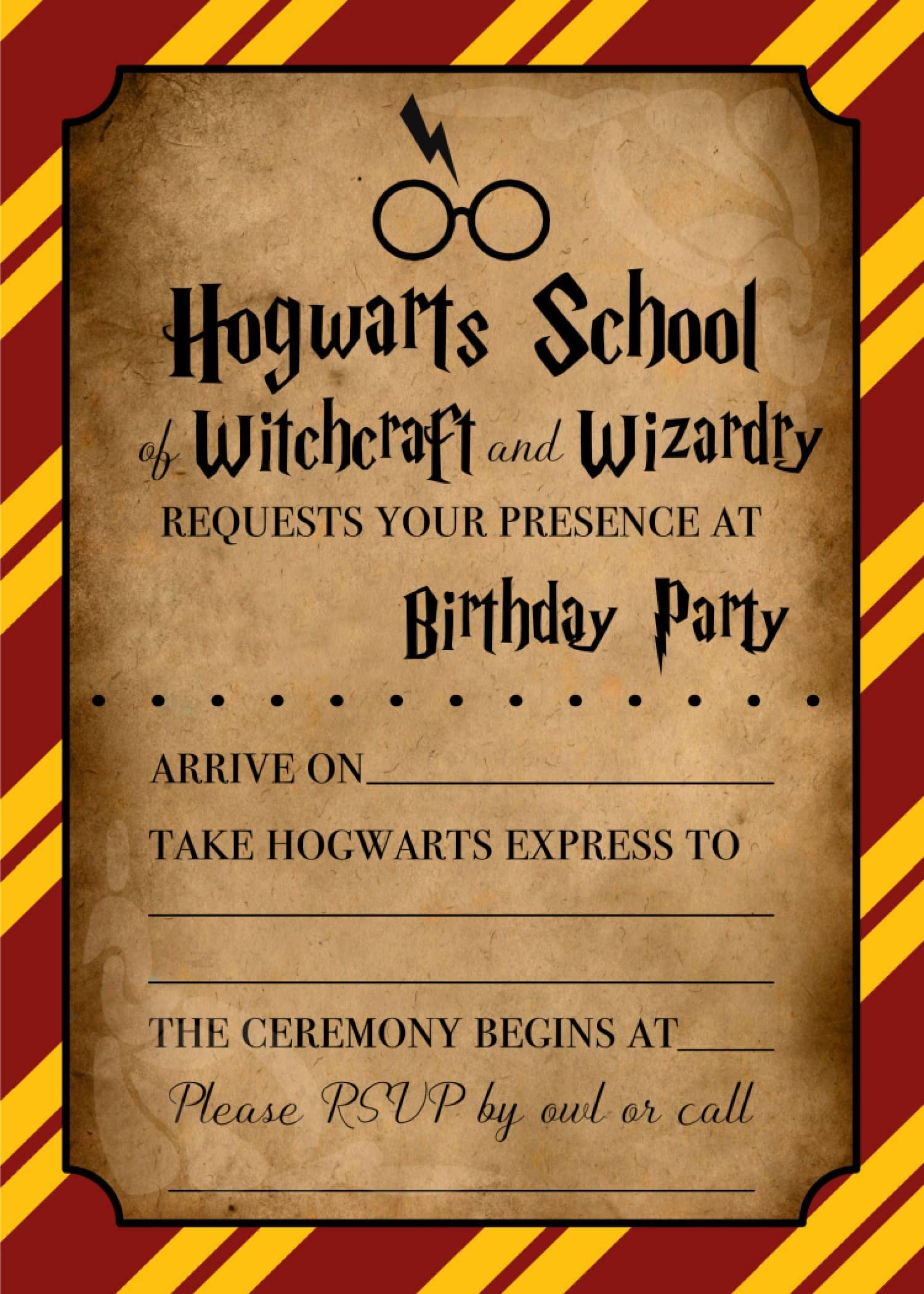 Free Printable Harry Potter Invitation Templates Free Printables Hub