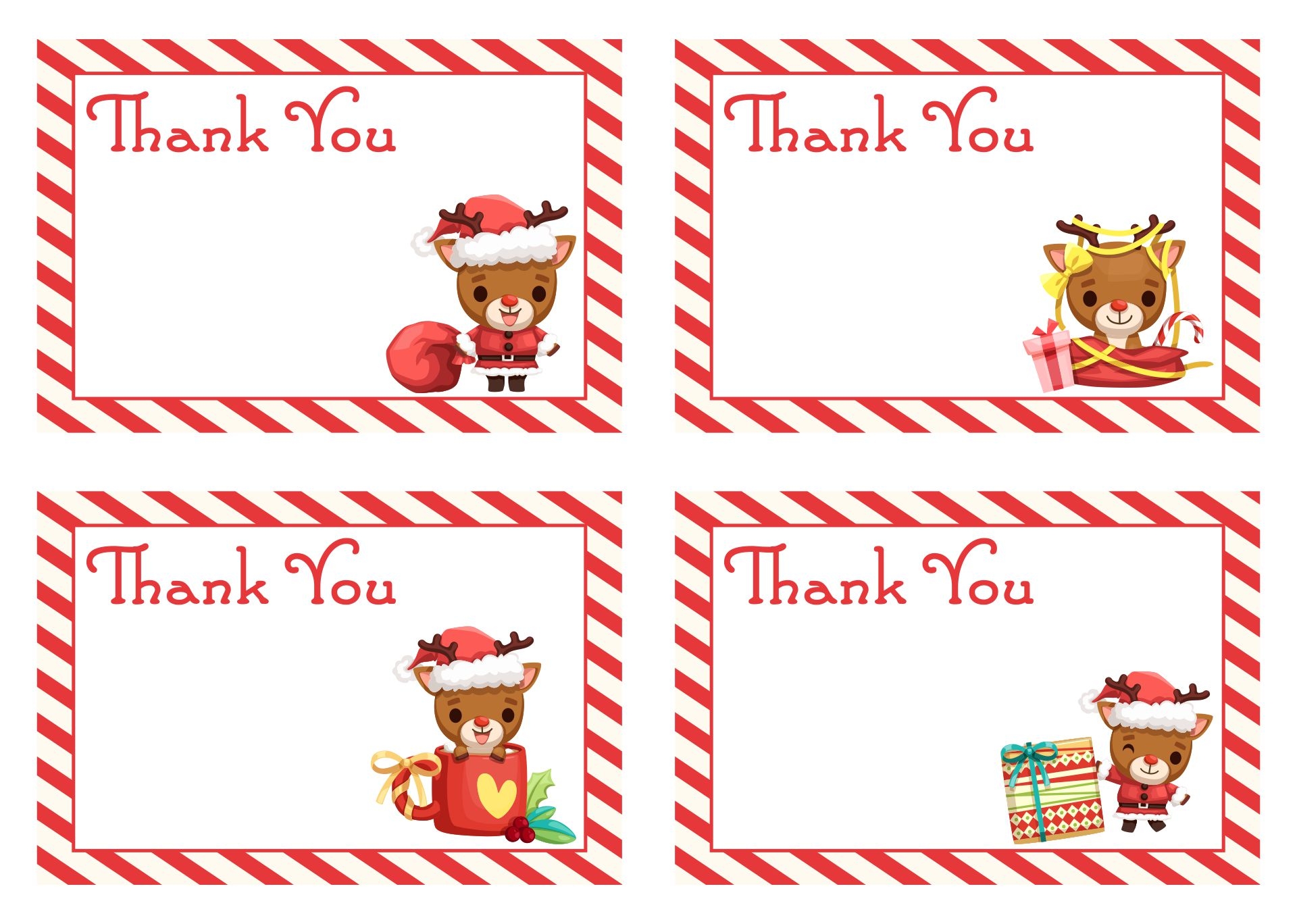Free Printable Holiday Thank You Cards