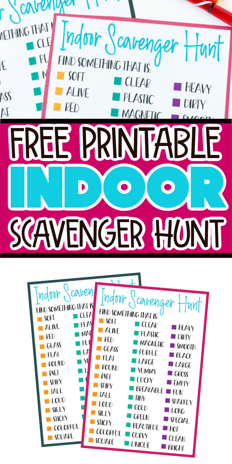 Printable Indoor Scavenger Hunt Cards