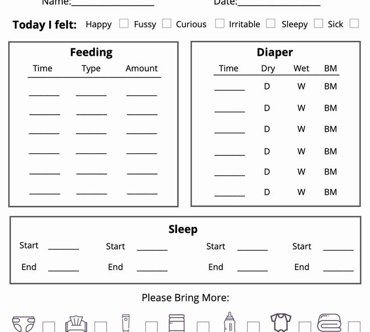 Free Printable Infant Daily Report Template Dev onallcylinders
