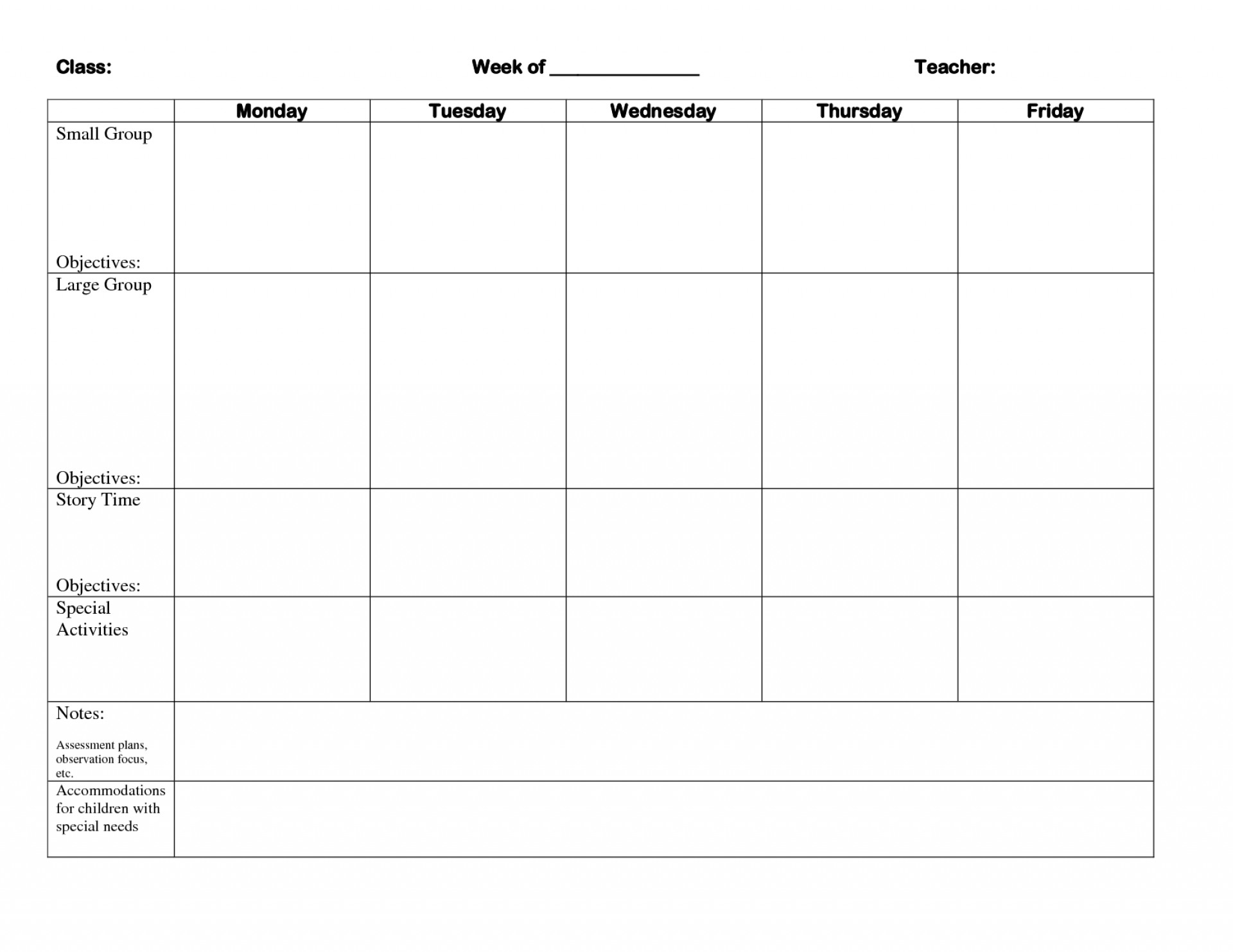 Free Printable Infant Lesson Plans