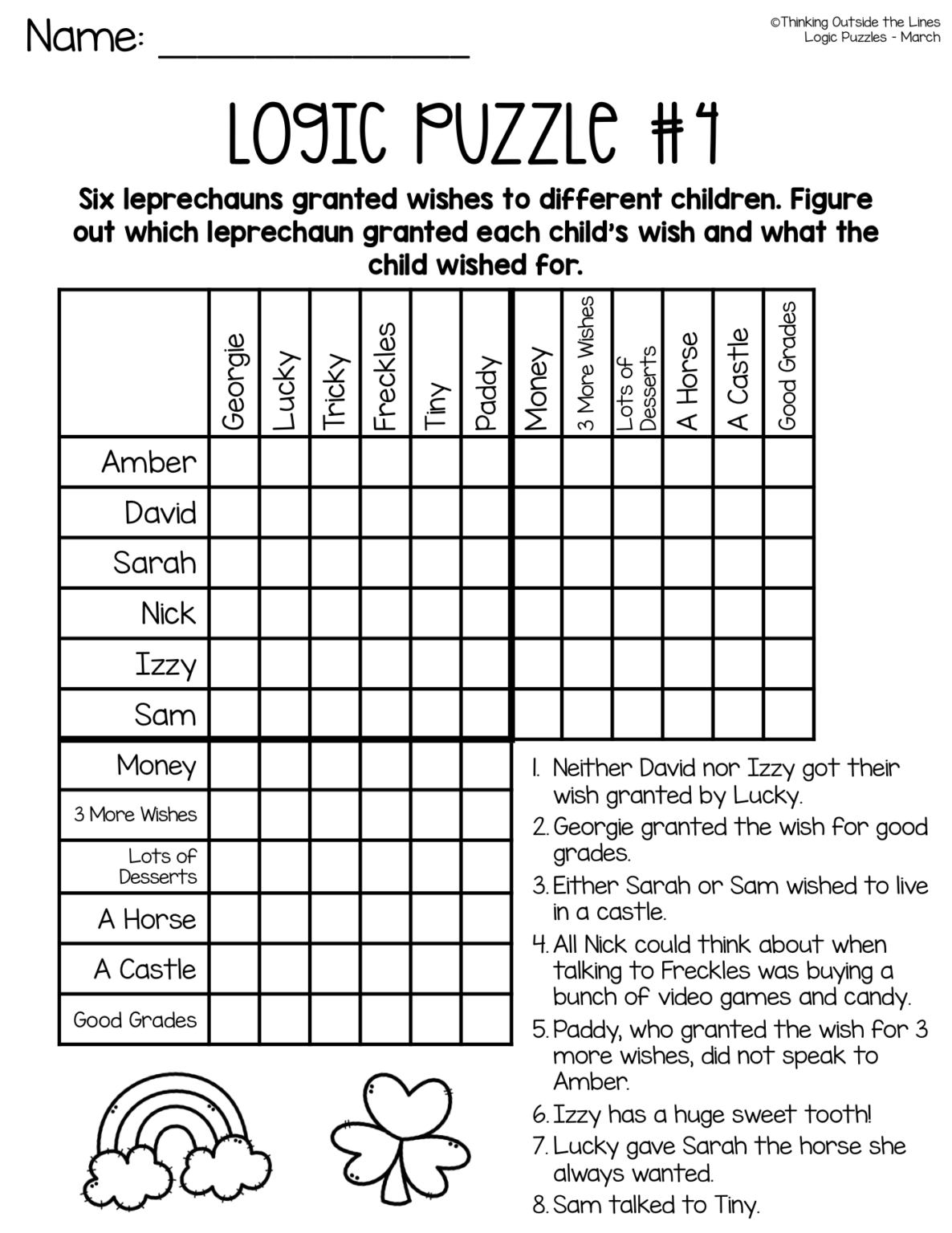 Printable Logic Puzzles For Kids