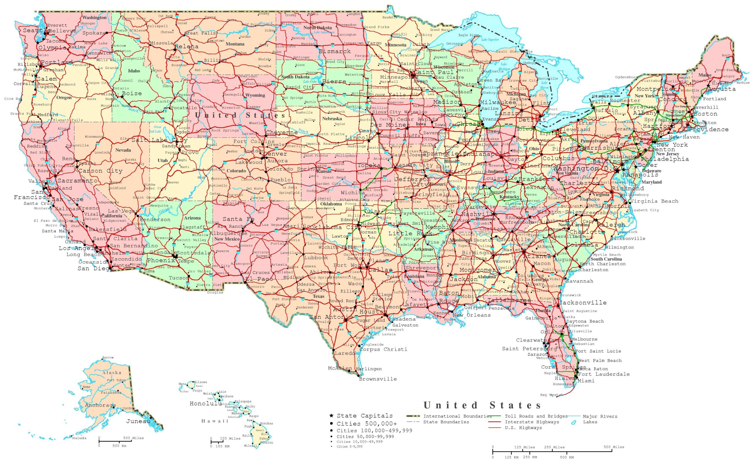 Printable Map Of The Usa
