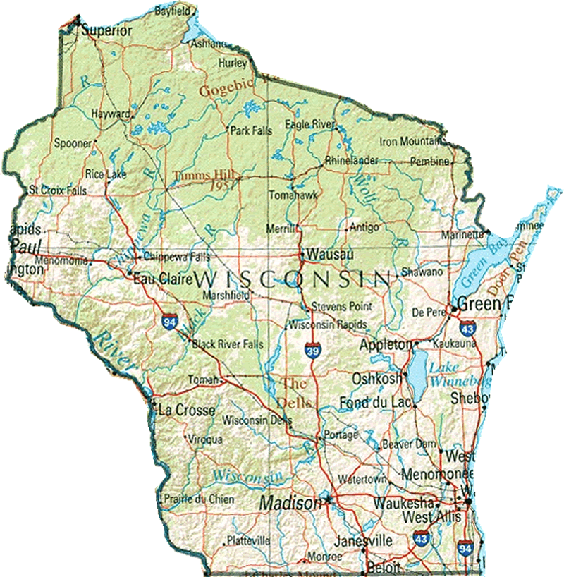 Free Printable Map Of Wisconsin Free Printable Templates