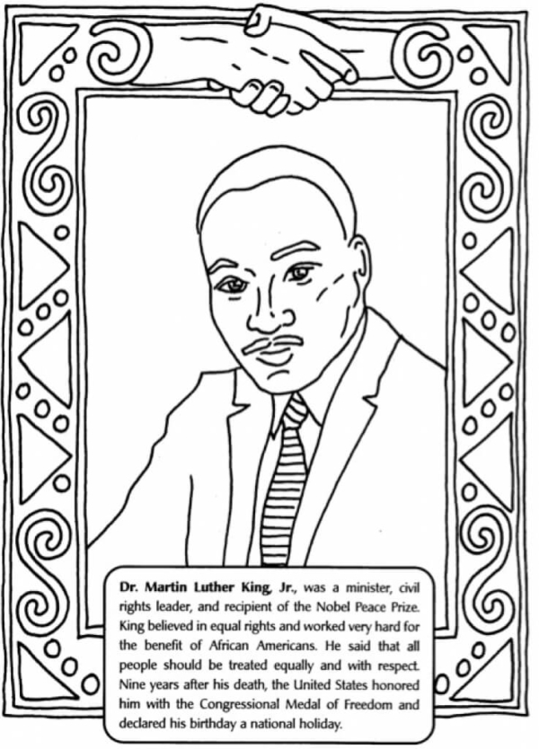 Free Printable Martin Luther King Jr Day MLK Day Coloring Pages