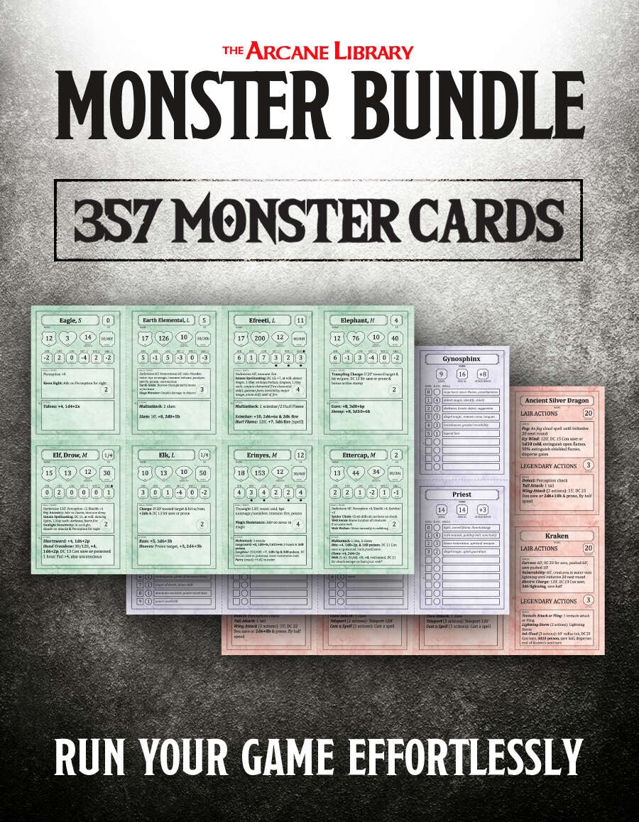 Free Printable Monster Cards 5e Download Free Printable Monster Cards 