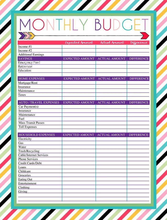 Free Printable Monthly Budget Worksheet Printable Budget Worksheet 