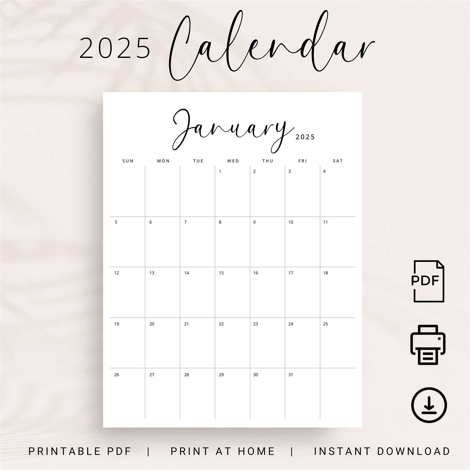 Free Printable Monthly Calendar Templates For 2025 Download Now