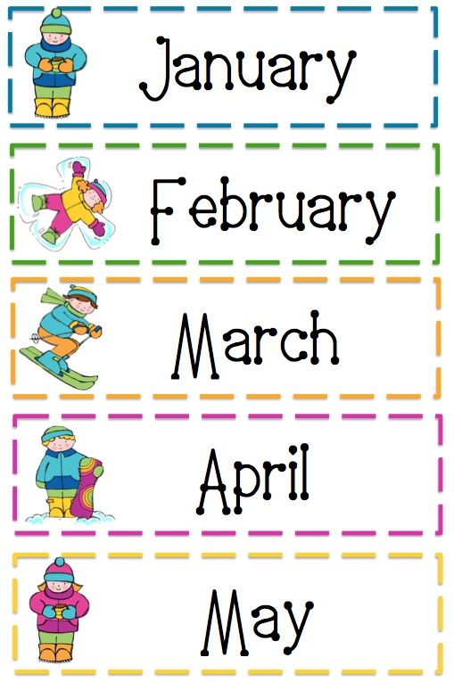 Free Printable Months of the Year Cards Months In A Year 