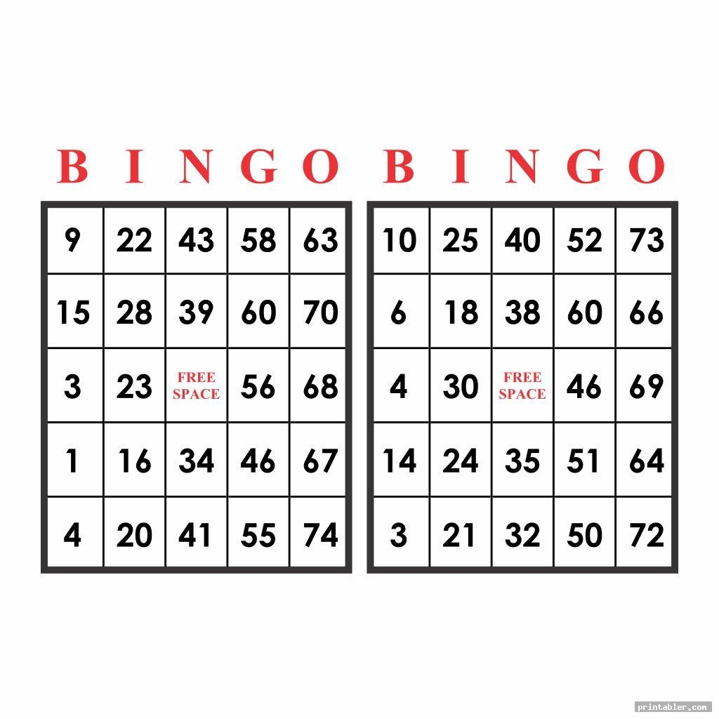 Free Printable Number Bingo Cards