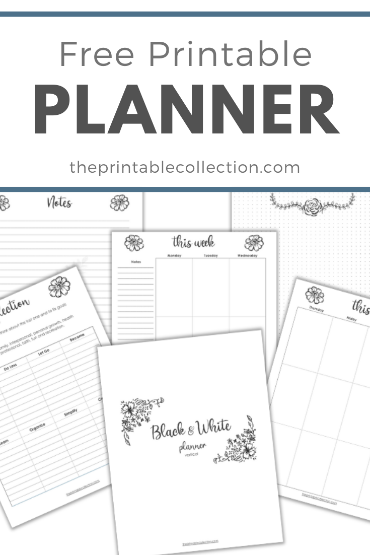 Black And White Planner Printables