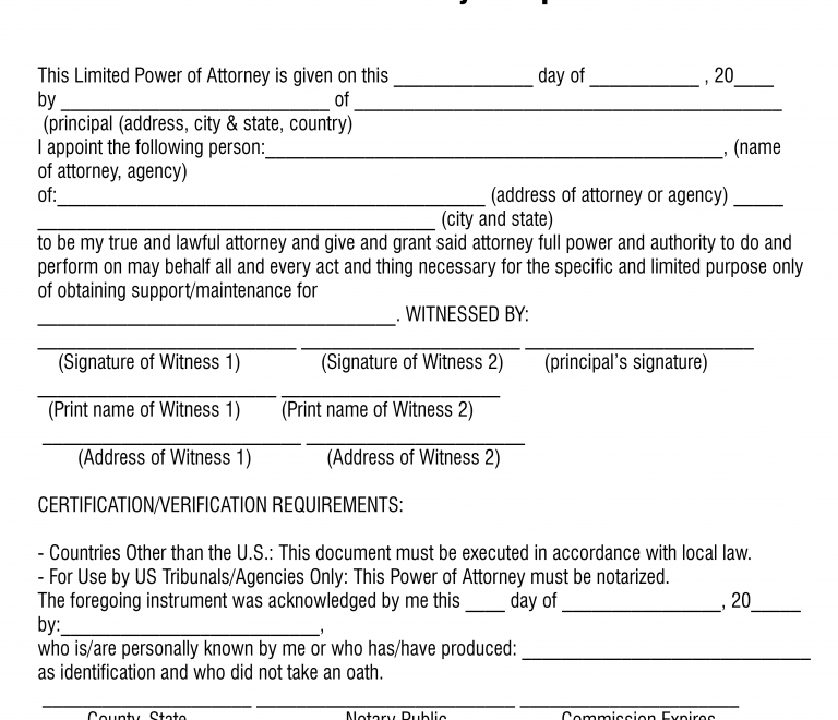 Free Printable Power Of Attorney Forms Word Or PDF