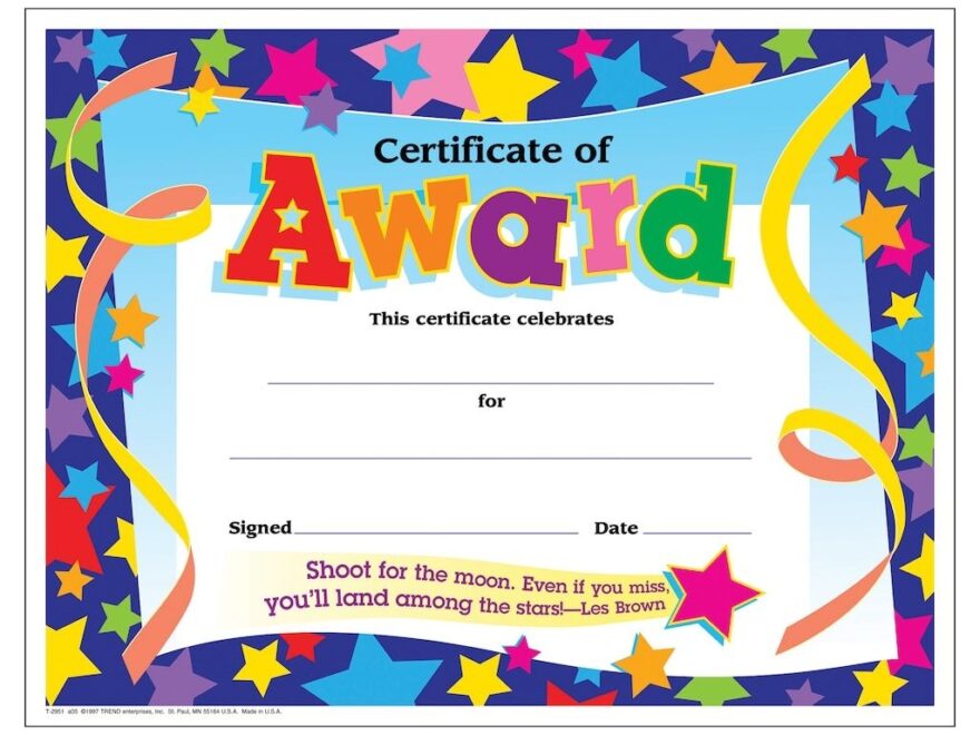 Free Printable Pre K Award Certificate