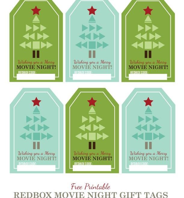 Free Printable Redbox Movie Night Gift Tags Employee Christmas Gifts
