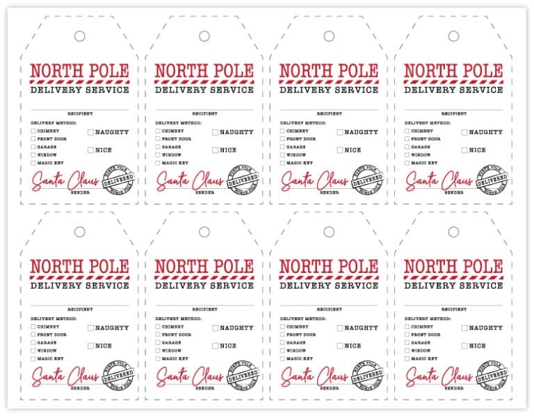 Free Printable Santa Gift Tags Instantly Download And Print