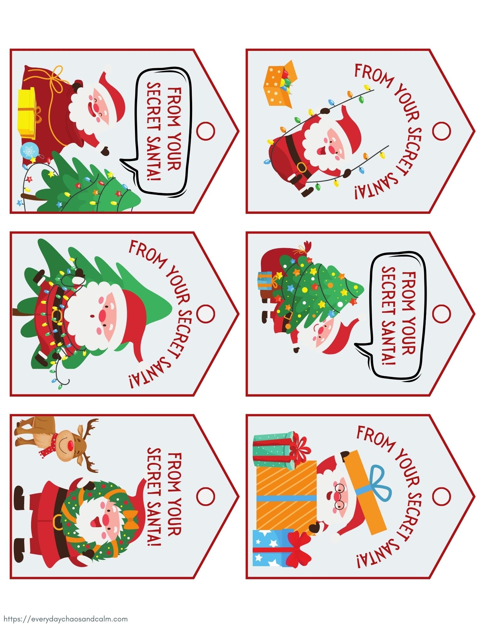 Free Printable Secret Santa Gift Tags