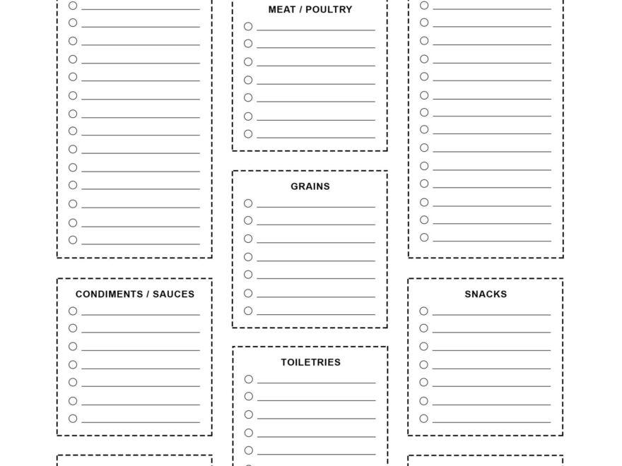 Free Printable Shopping List Template Printable Templates