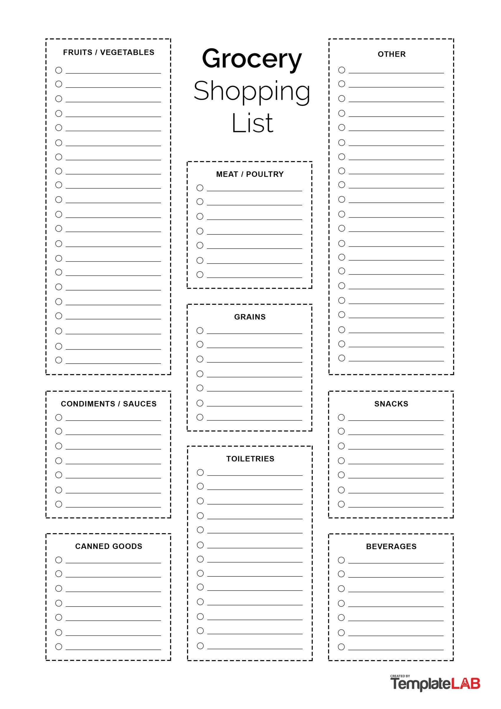 Free Printable Shopping List Template Printable Templates