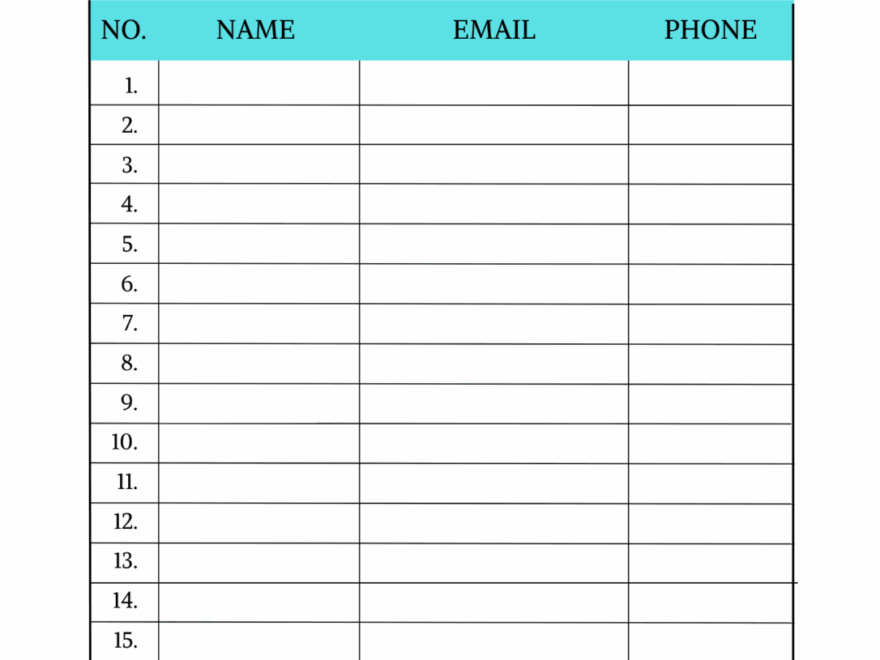 Free Printable Sign up And Sign in Sheet PDF Templates