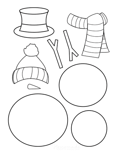 Snowman And Snowwoman Hat Template Printable