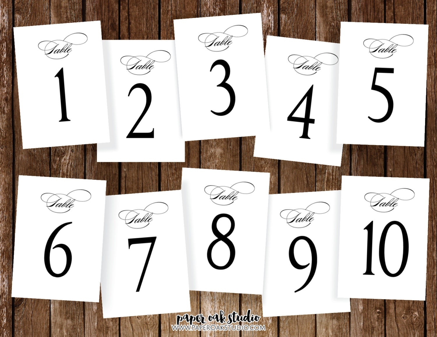 Free Printable Table Numbers 1-20